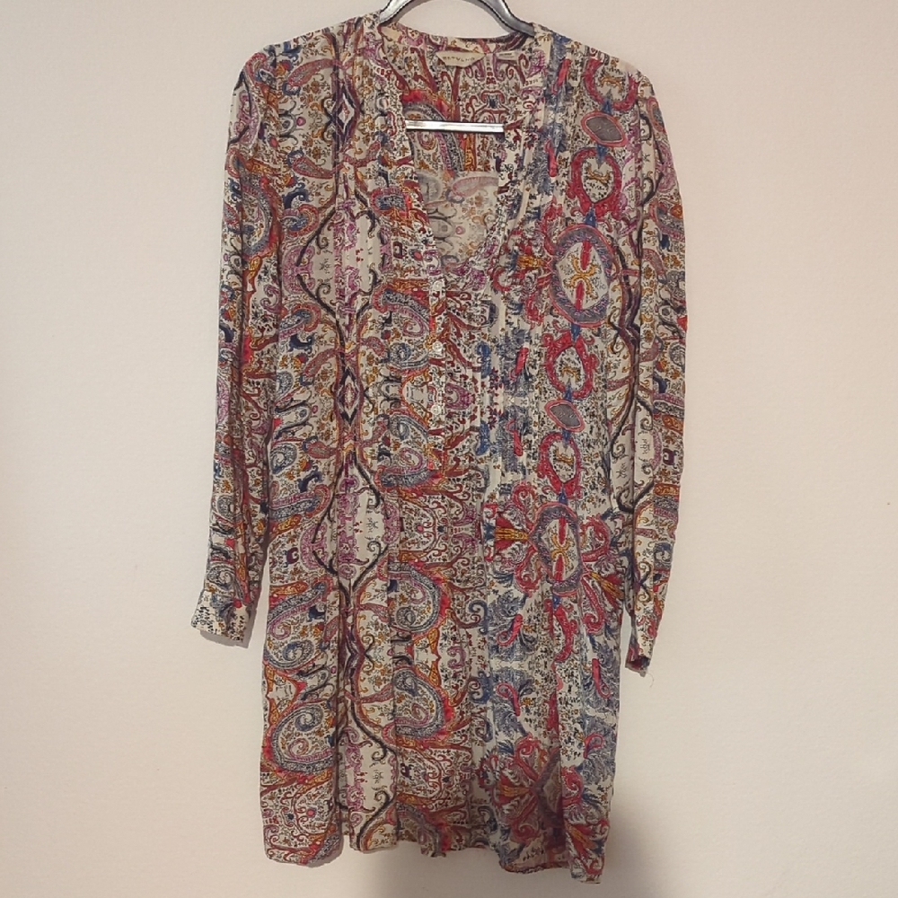 11.1 TYLHO Paisley Long Sleeve Tunic Dress
